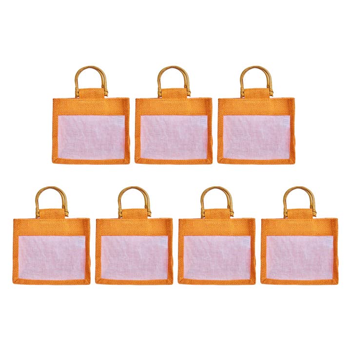 ecojutebags – wholesale Gift bag set/pack – Burlap Jute Gift Bags – 7-Pack with Organza & Cane Handles27