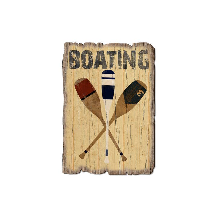 DaydreamHQ - Wholesale Sign - Boating Paddles Lake Sign - Wood Rustic Postcards & Magnets1