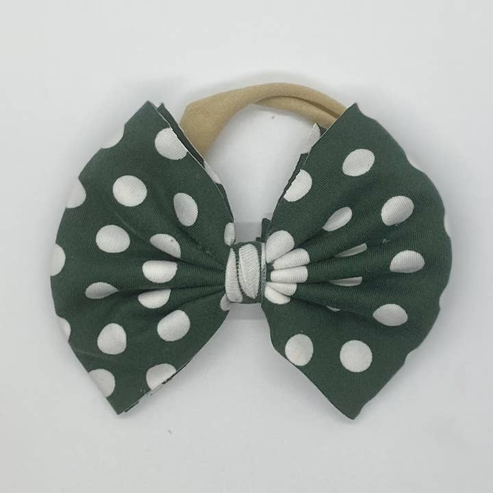 Reggie Dot Bow for wholesale by Happy Badger Headbands LLC
