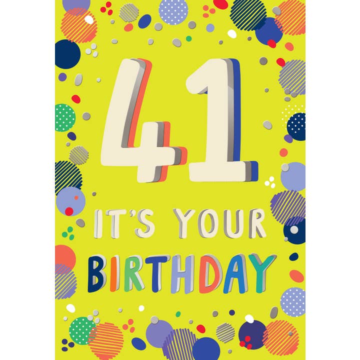 Piccadilly Greetings – wholesale Birthday card – Milestone Age Birthday Card, Age 41, Age 41