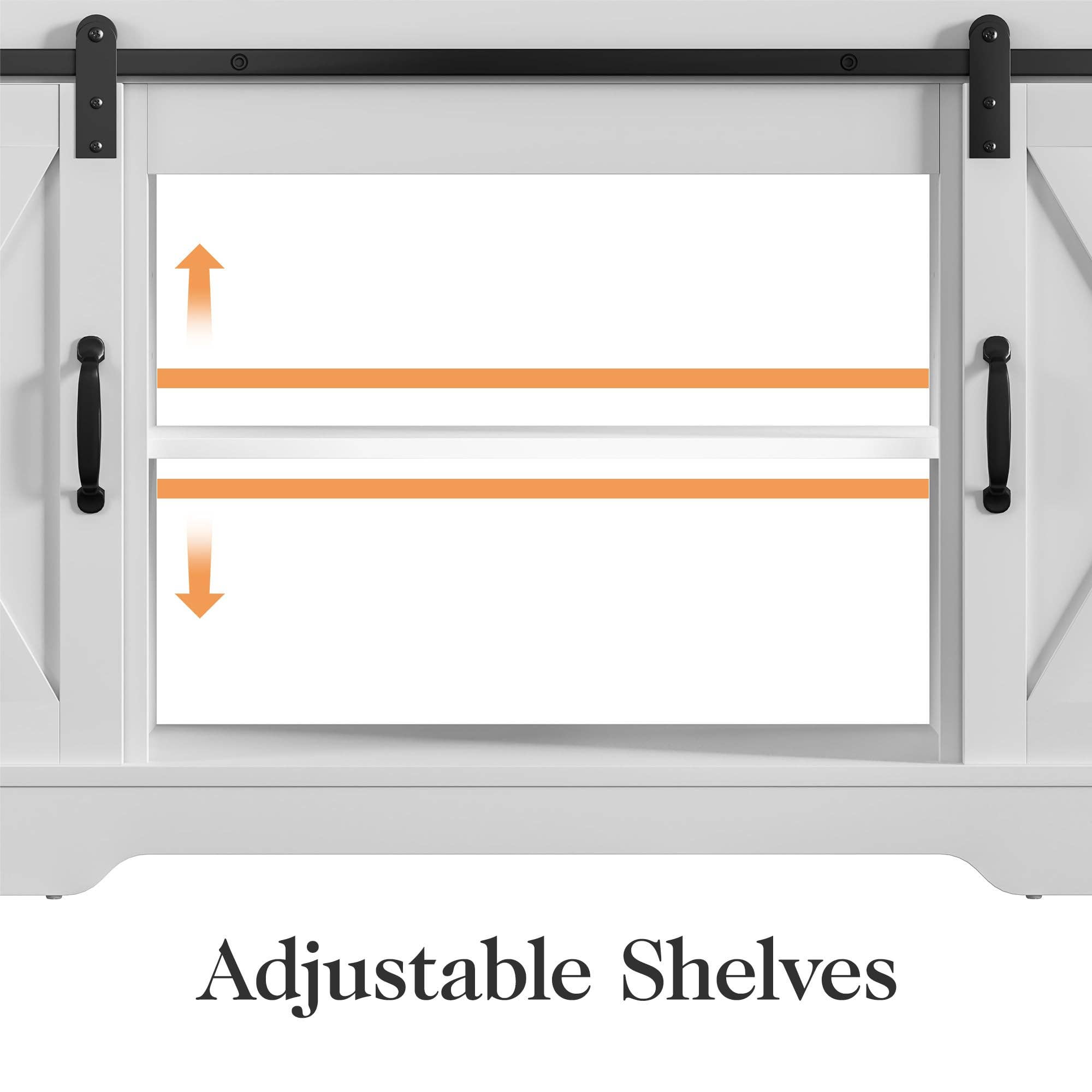 Heynemo - Wholesale Console Table - Farmhouse TV Stand for 23" Fireplace with Sliding Bar Door3