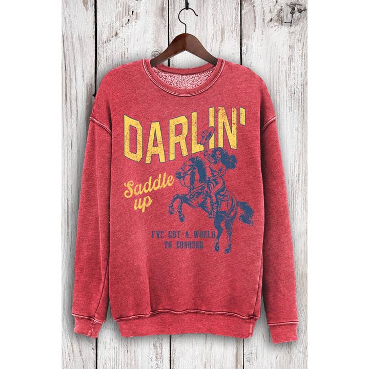HRTandLUV – Engroshandel Grafisk Sweatshirt - Dame – DARLIN SADDLE UP MINERALSWEATSHIRTS2