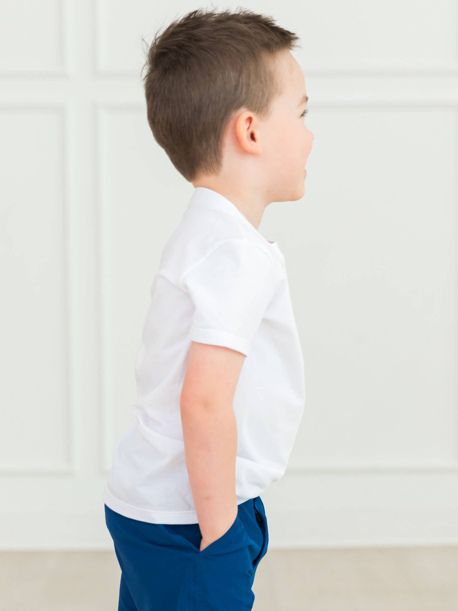 Boys White Short Sleeve Tee for wholesale on Faire4