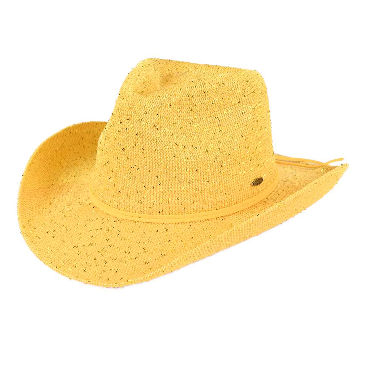 Fashion City – wholesale Cowboyhatt - Dam – Paljett Cowboyhatt med mocka String18