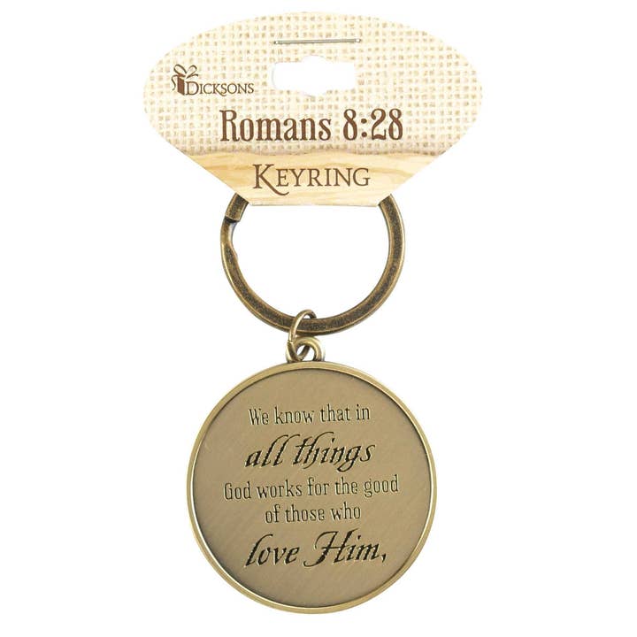 Keyring All Things Work Together Rom 8:28 for wholesale by Cottage Garden