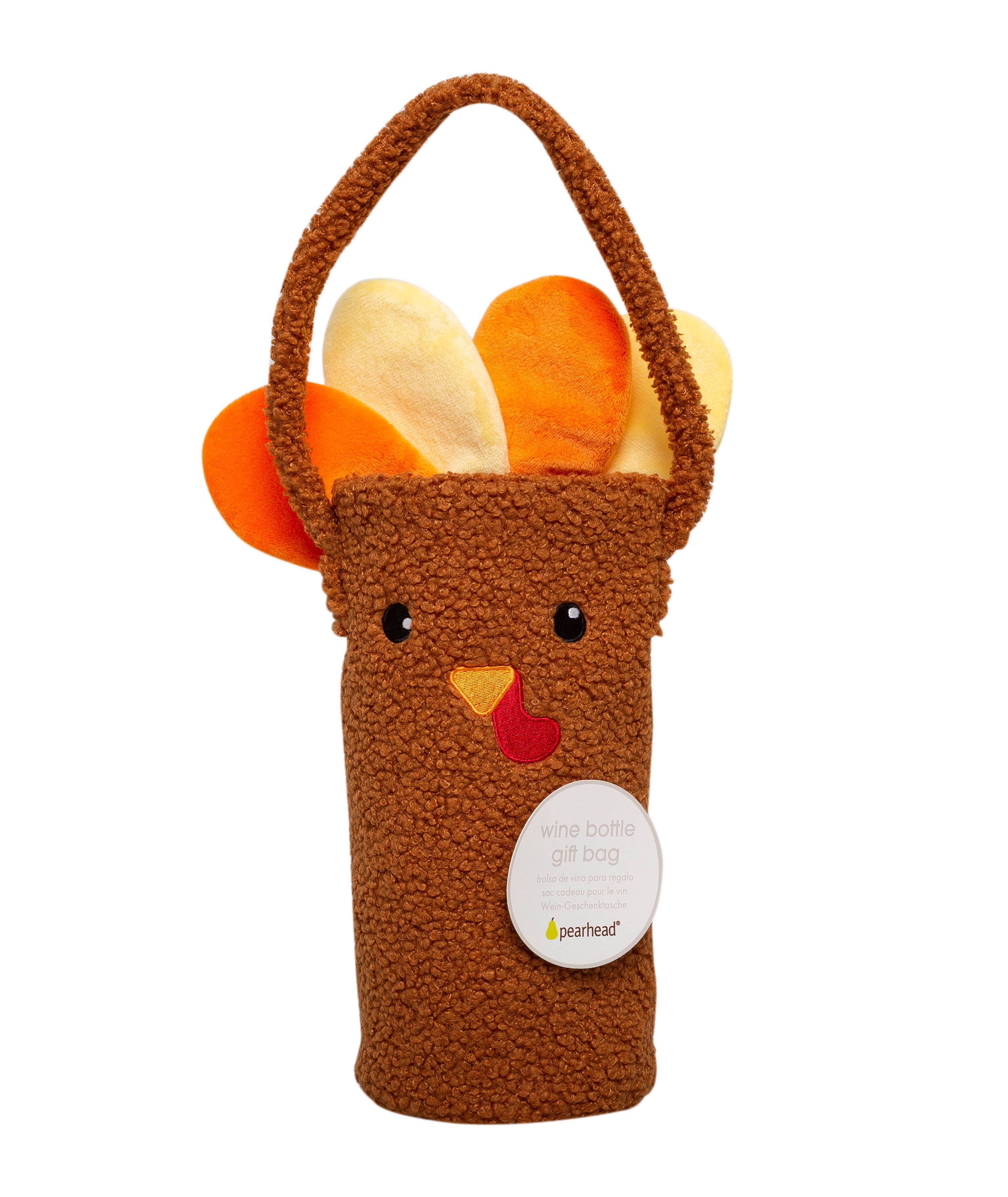 Pearhead - Wholesale Wine Gift Bag - Turkey Sherpa Wine Bottle Gift Bag, Hostess Gift6