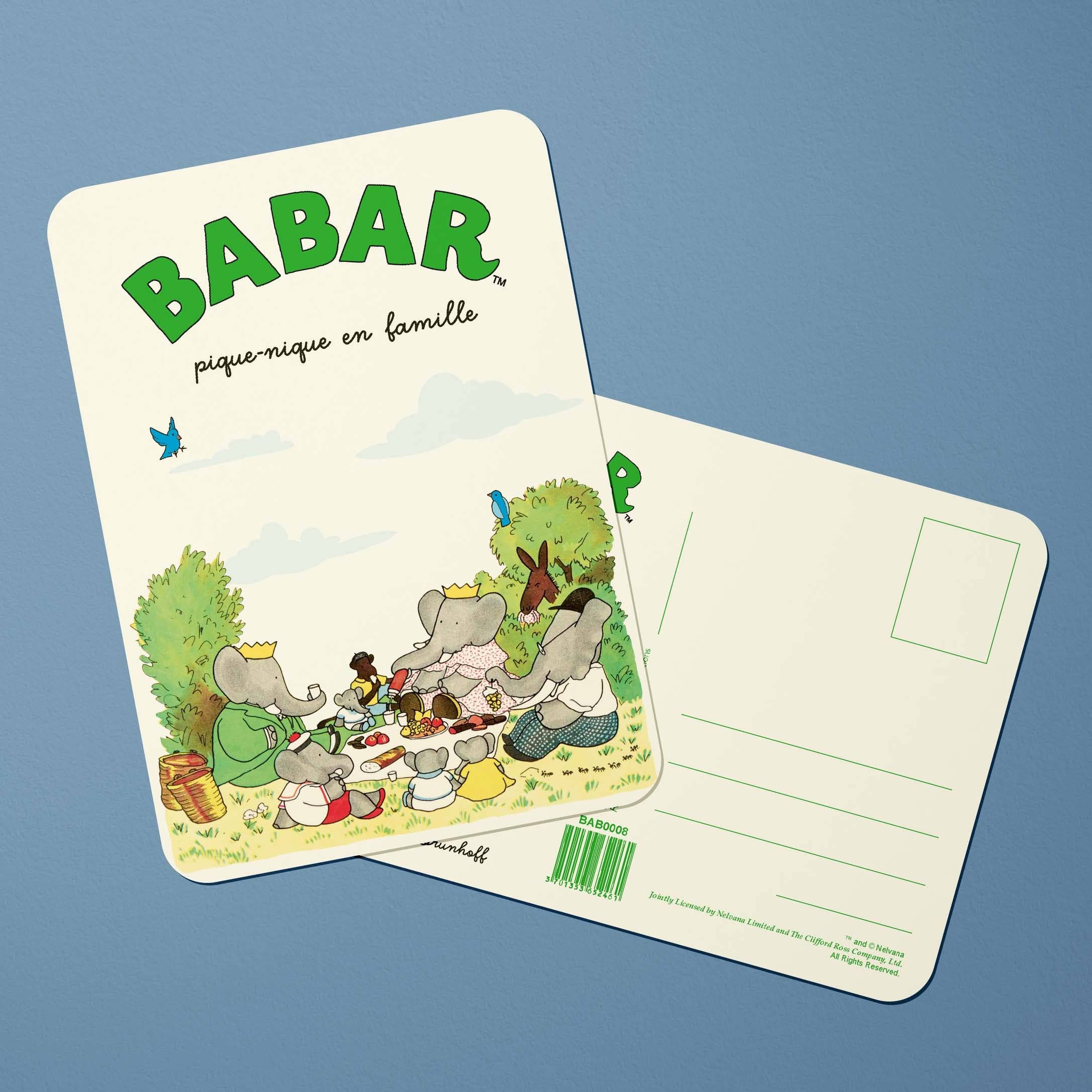 Oneart - Wholesale Postcard - Postcard Babar Babar family picnic - BAB00081