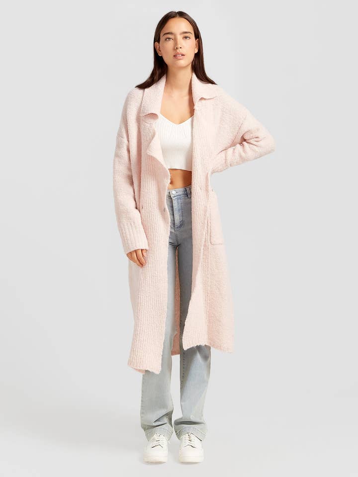 Born To Run Sustainable Sweater Coat for wholesale by belle & bloom