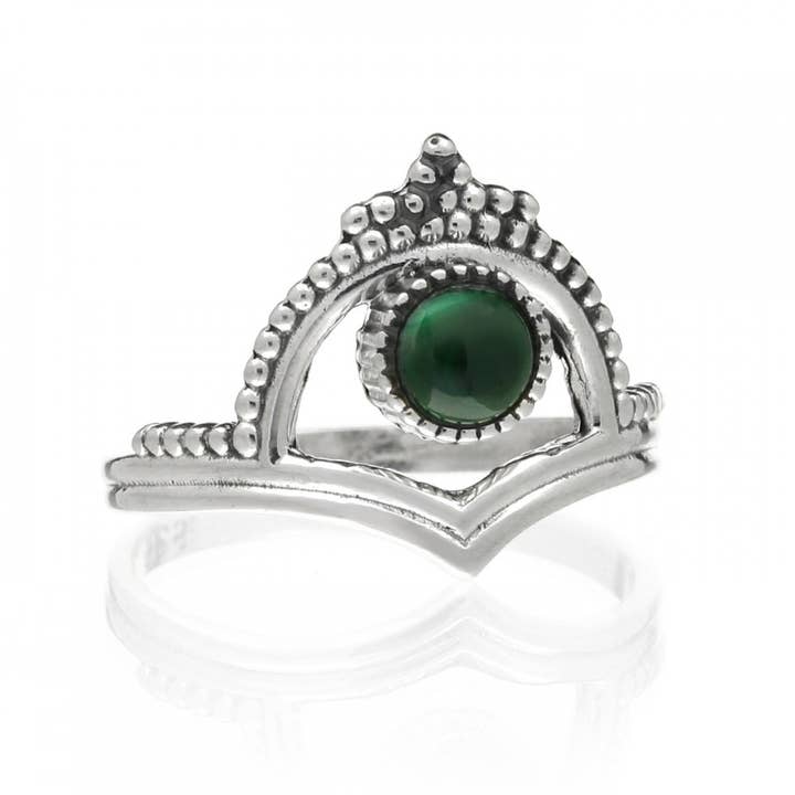 UniArt - Wholesale Cocktail/Statement Ring - Parvati Ring In 925 Silver And Malachite