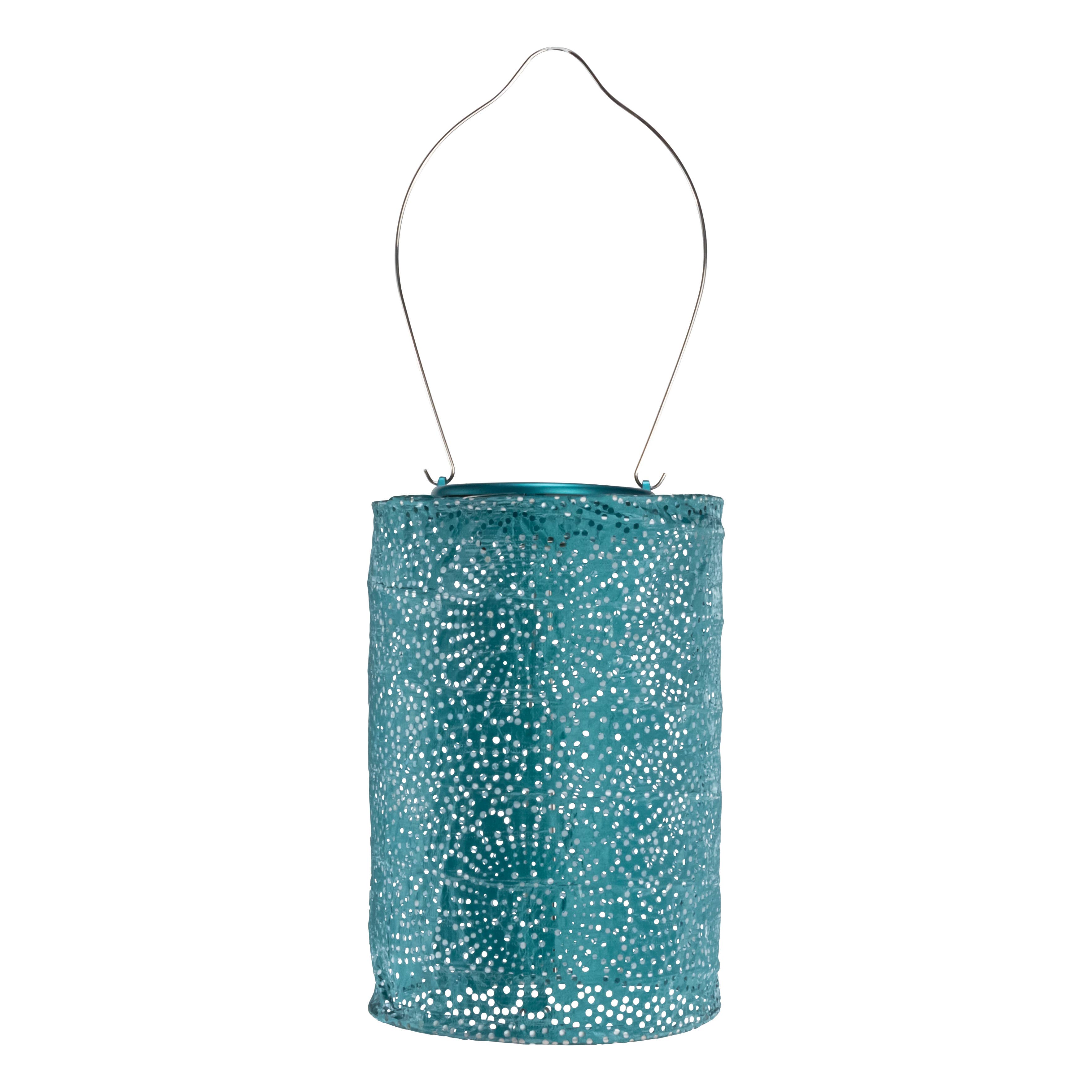 Allsop Home & Garden - Wholesale Outdoor/Lawn Light - Stella Cylinder 7.5" Solar Lantern - Metallic Emerald1