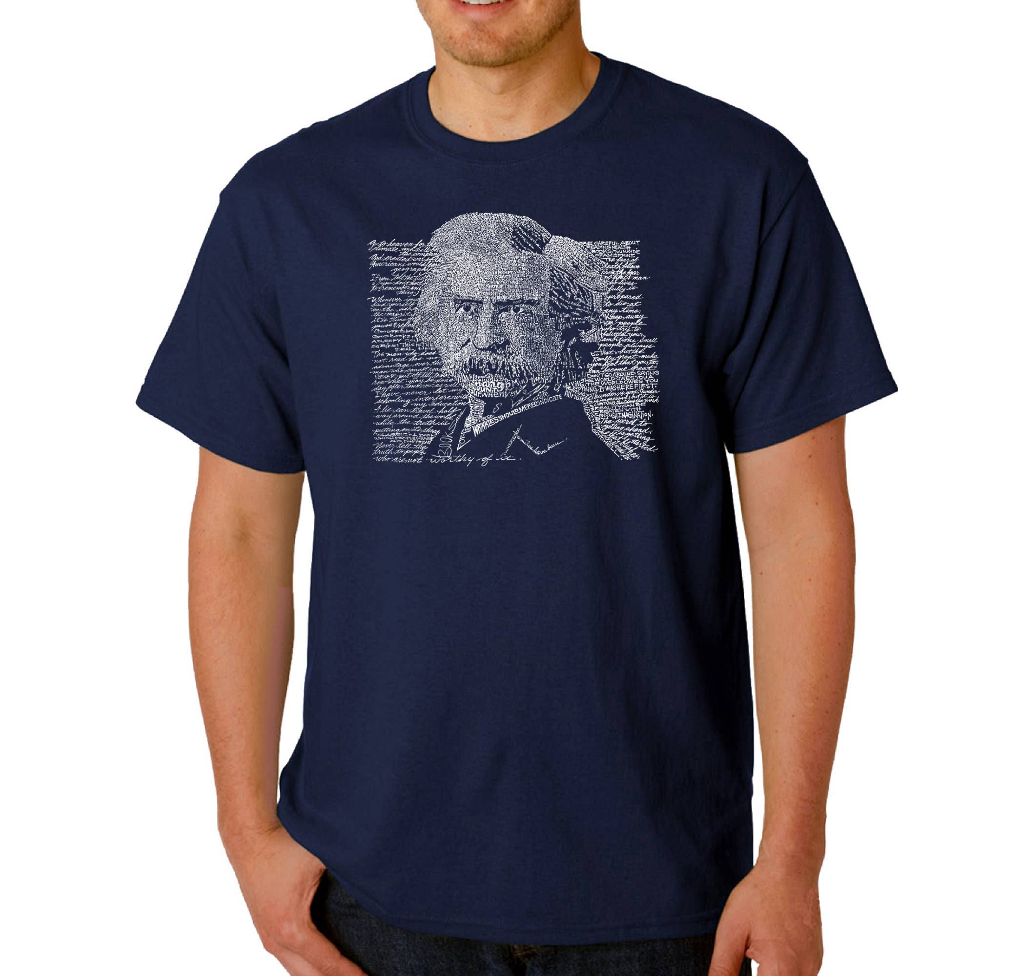 LA Pop Art - Wholesale Screen Printed T-Shirt - Men's - LA Pop Art Men's Word Art T-shirt - Mark Twain1