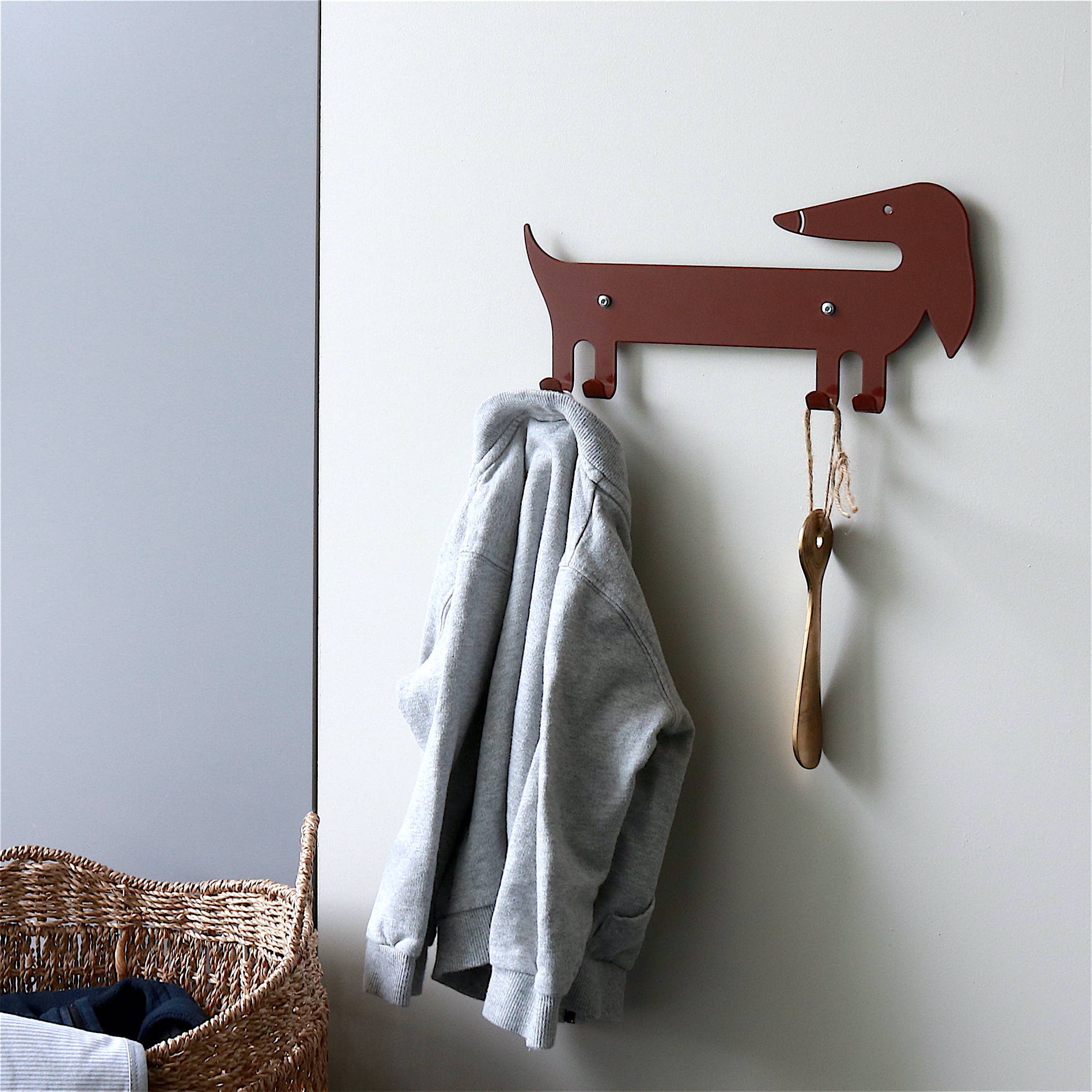 Marnelly - Wholesale Wall Hook - Kids & Baby - Kids Wall Hook Dachshund Brown2