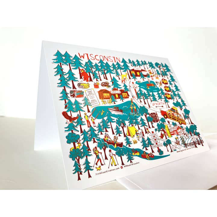 Up North Wisconsin Notecard (Case) for wholesale by HANmade Milwaukee