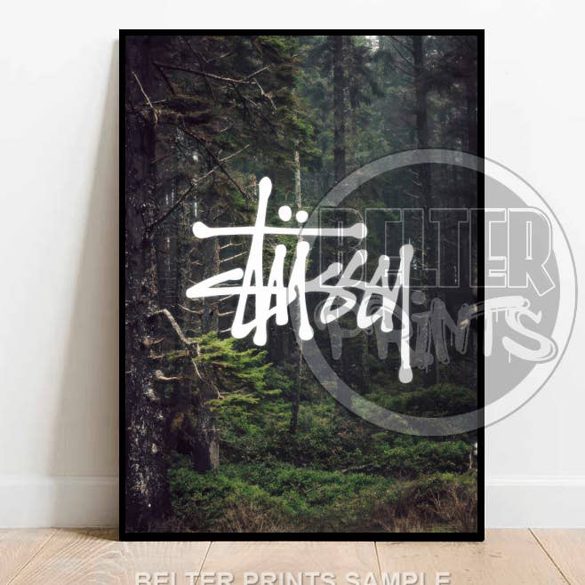 Stüssy Arte de Pared del Bosque | Impresión de Rebelión de la Naturaleza Urbana | Póster de Streetwear Audaz para venta al por mayor de Belter Prints