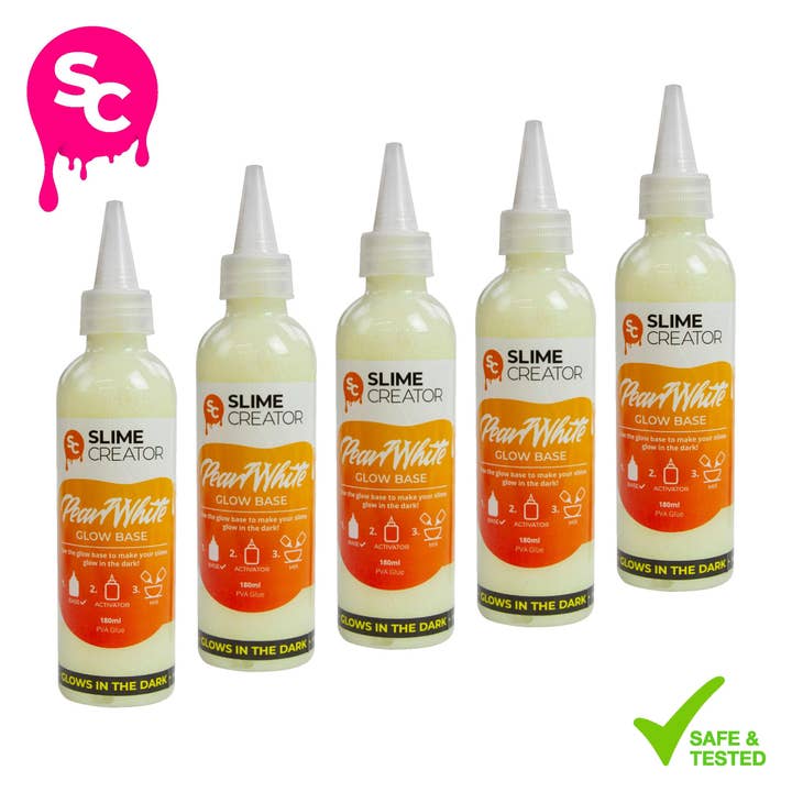 Multipack of 5 - Slime Creator - Glow Base - Pearl White - ASB9 for wholesale by Tonic Studios
