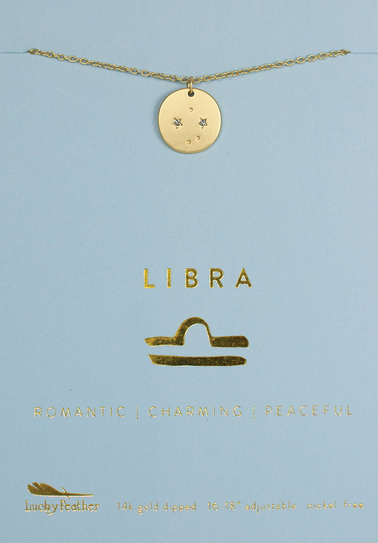 Lucky Feather - Wholesale Retailer Display - Jewelry - Zodiac Necklace BUNDLE (12 qty 4pks/48 pc)+ display20