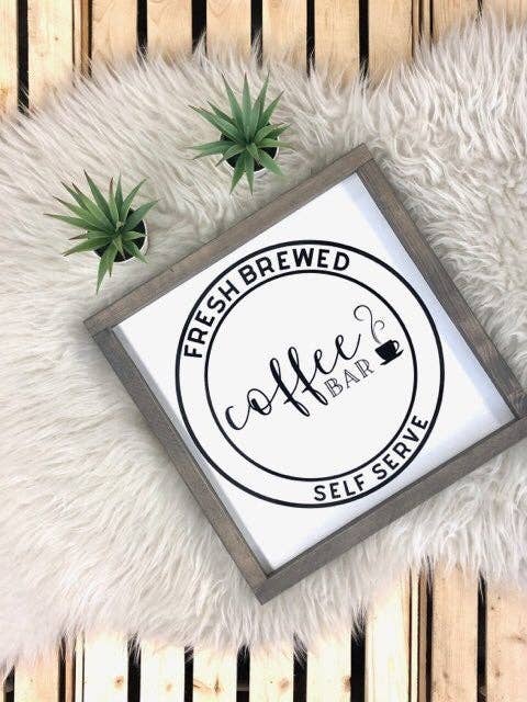 Bar à café : fraîchement infusé pour la vente par Wooden Arrow Designs