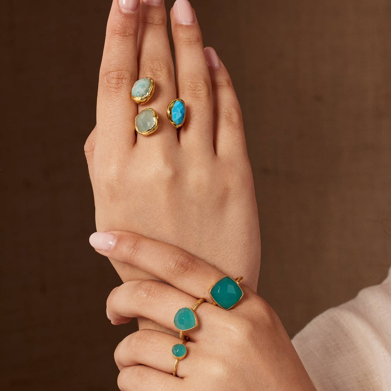 Ashiana London – wholesale Multi-stone ring – Amelie Turquoise Ring1