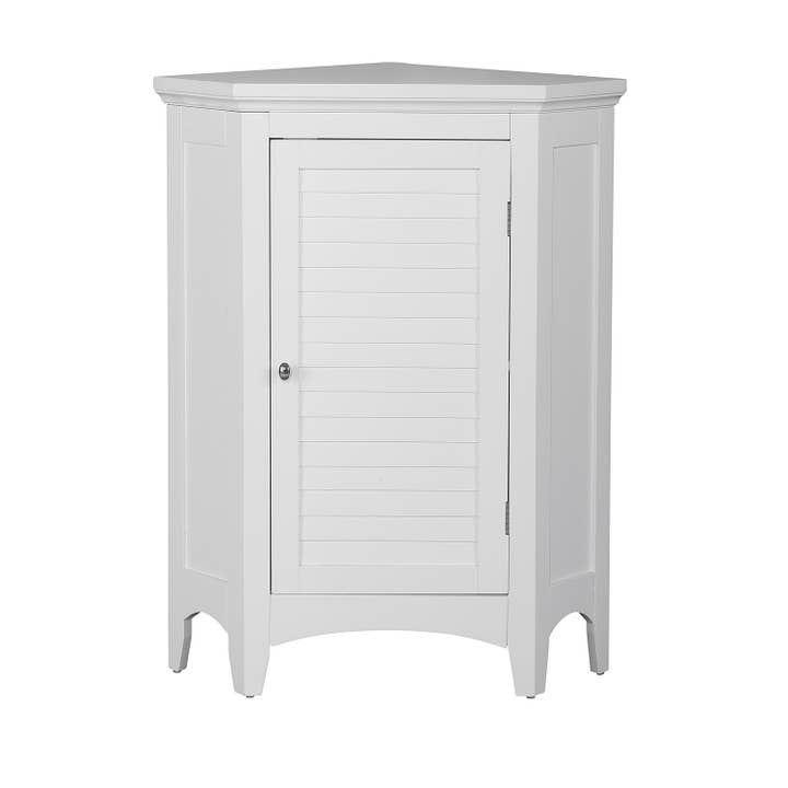 1 Shutter Doors Wooden Corner Stand Floor Cabinet White for wholesale by Teamson