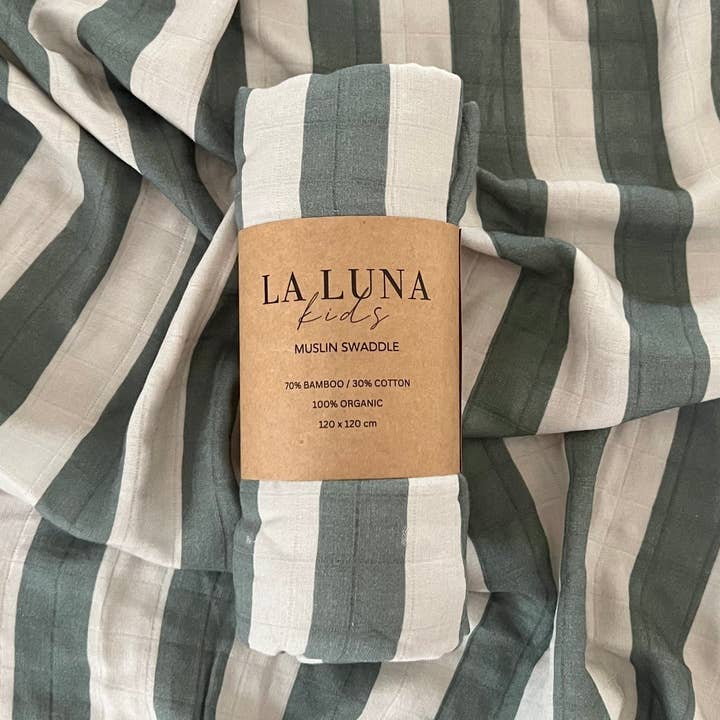 Olive Haze Swaddle for wholesale by La Luna Kids