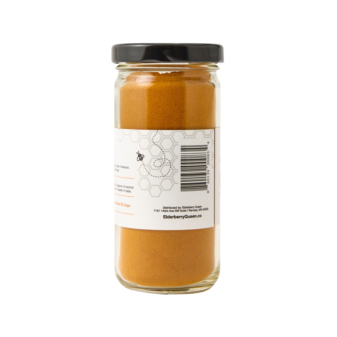 Elderberry Queen - Vendita all'ingrosso Tisane salutari e depurative - Tè dorato/curcuma in polvere dorata - 3 once4