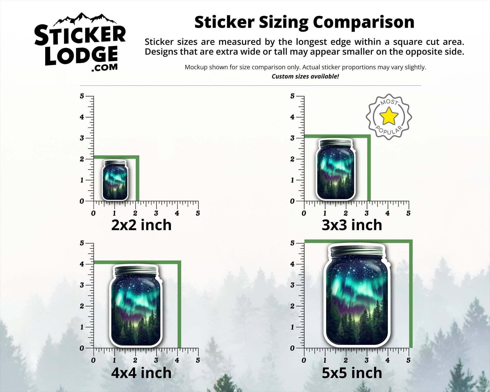Sticker Lodge - Wholesale Phone & Laptop Stickers - Northern Lights in a Jar Vinyl Sticker3