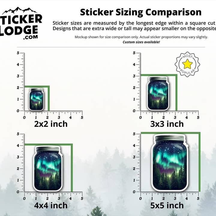 Sticker Lodge - Wholesale Phone & Laptop Stickers - Northern Lights in a Jar Vinyl Sticker3