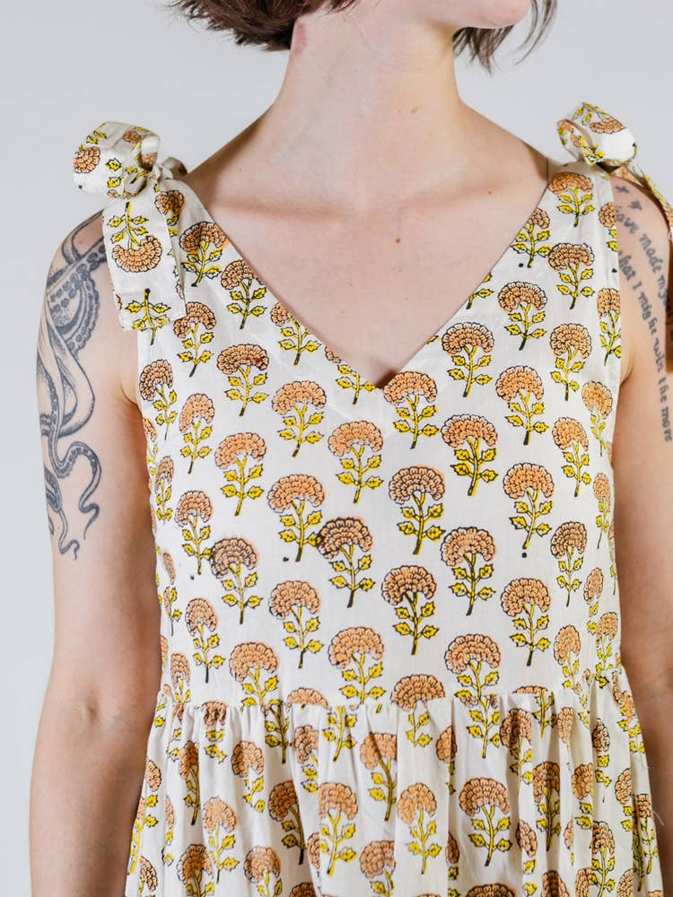 Mata Traders - Venta al por mayor Vestido - Mujer - Vestido escalonado Lorelei Marigold3