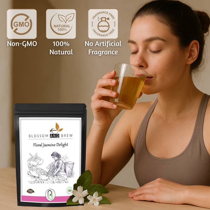 Blossom & Brew – wholesale Loose tea – Jasmine Green Tea- Floral Delight, Fragrant & Soothing1