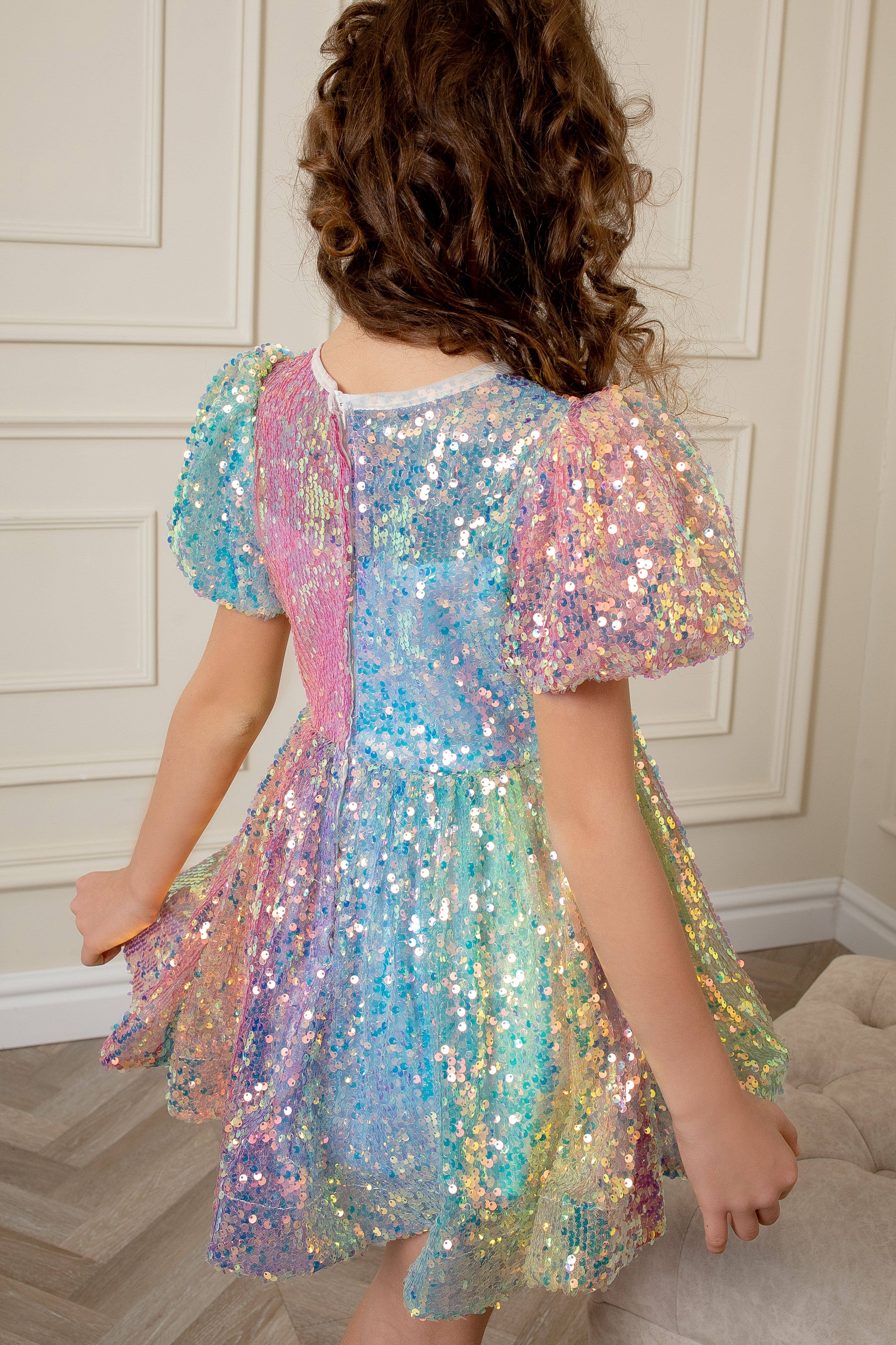 Sisters G Kids - Wholesale Dress - Kids - Girls Sequin Rainbow Dress5