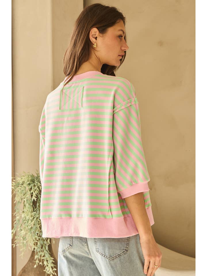 Oddi - Vente Haut en maille – femme - Top en tricot rayé3