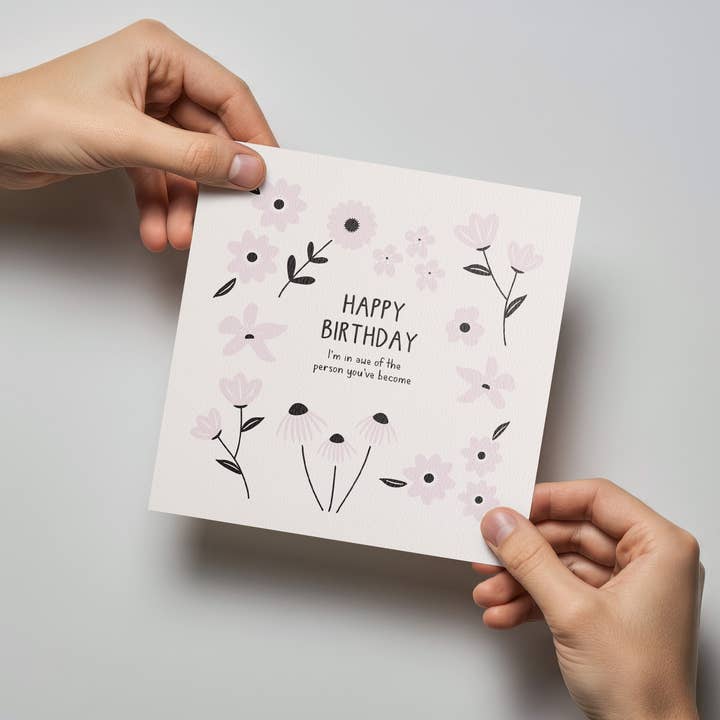 Kwohtations - Wholesale Birthday Card - In Awe of You Birthday Spring Flower Card2