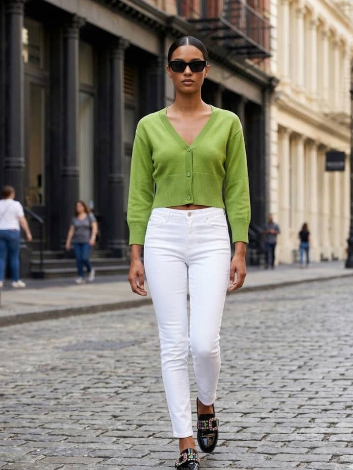 BRYANT Women's Green Knit Cardigan Prêt-à-Porter BYMANYC ® New York for wholesale by BYMANYC ® NEW YORK