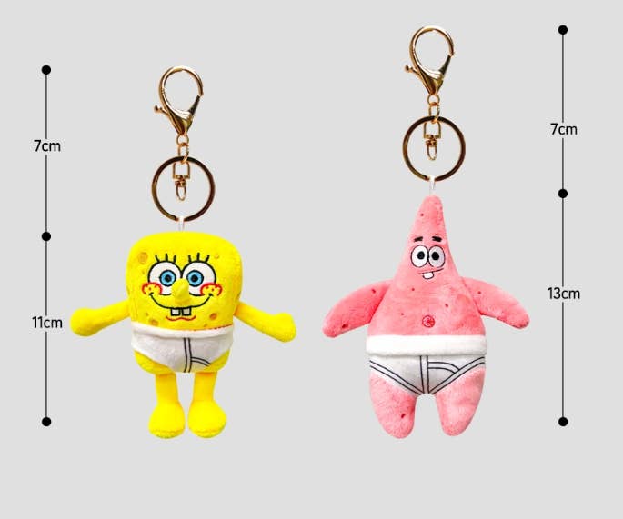K-Wonderland – Porta-chaves - Unissexo por atacado – Coleção de Porta-Chaves de Peluche SpongeBob & Patrick13