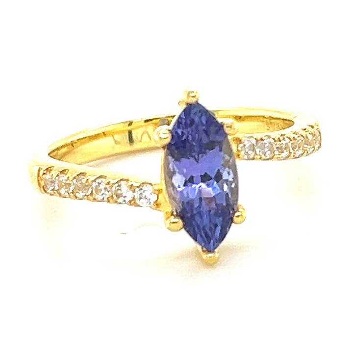 1.15ct Marquise Tanzanite Ring in 18K Rose Gold (GTL21639R) for wholesale by Blue Star Gems NY