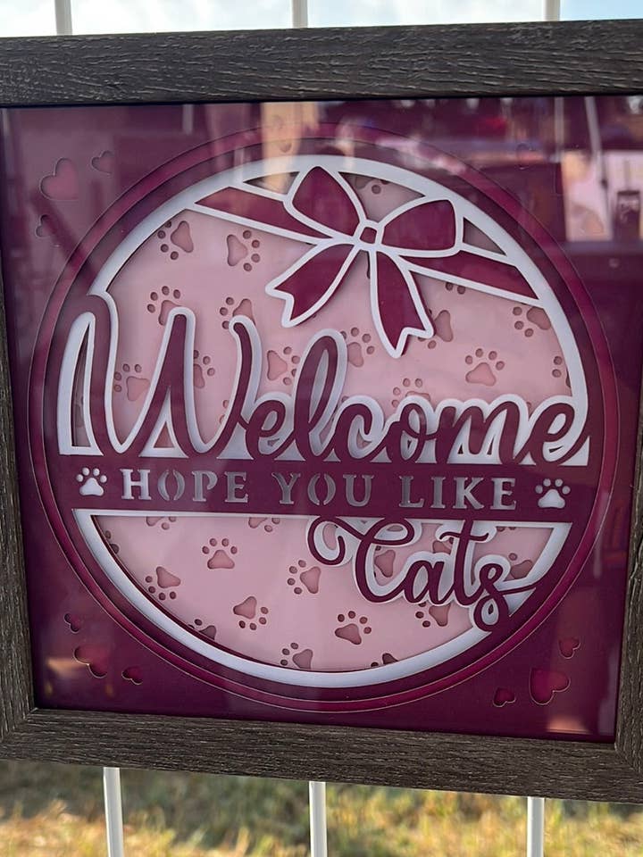 Hoppas du gillar katter 3D-papperskonst i en skugglåda för wholesale av Olivia Reagan Designs