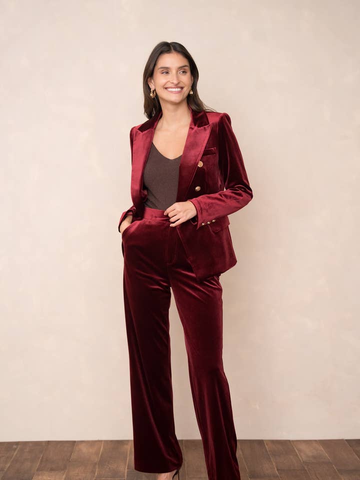 Ensemble velours blazer & pantalon V1721N & P2228 pour la vente par CHOKLATE PARIS