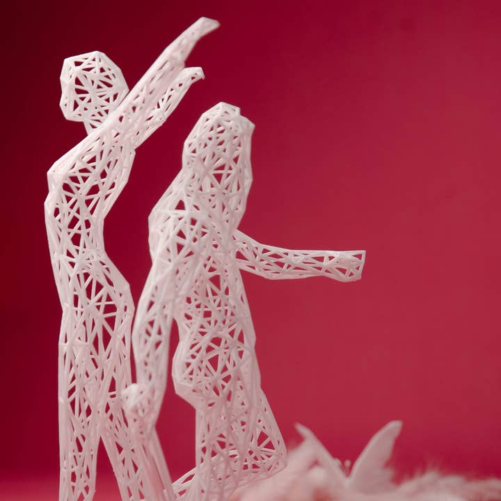 Sculpture Décor Gémeaux - Art du Zodiaque Design en Grille 3D pour la vente par 3DOfficeAT