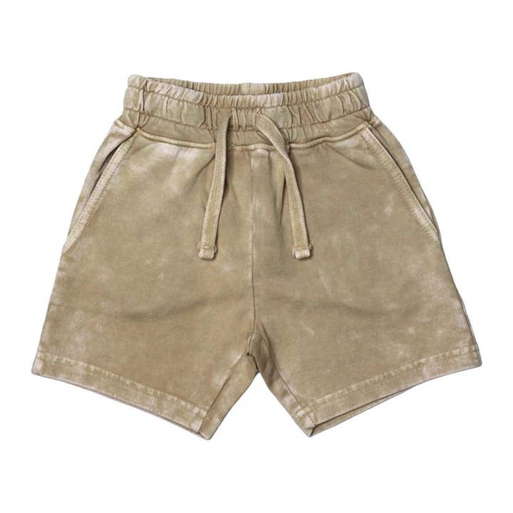 E35560 Stone - Kids Solid Enzyme Shorts for wholesale by 🤍Baby Steps and Mish Kids