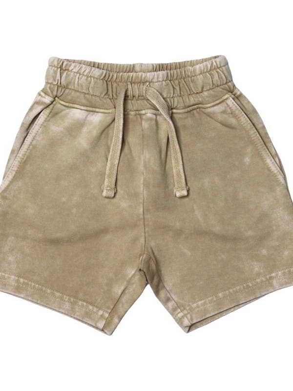 E35560 Stone - Kids Solid Enzyme Shorts for wholesale by 🤍Baby Steps and Mish Kids