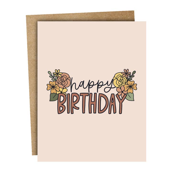 Floral Happy Birthday Card for wholesale by Kyn You Believe It
