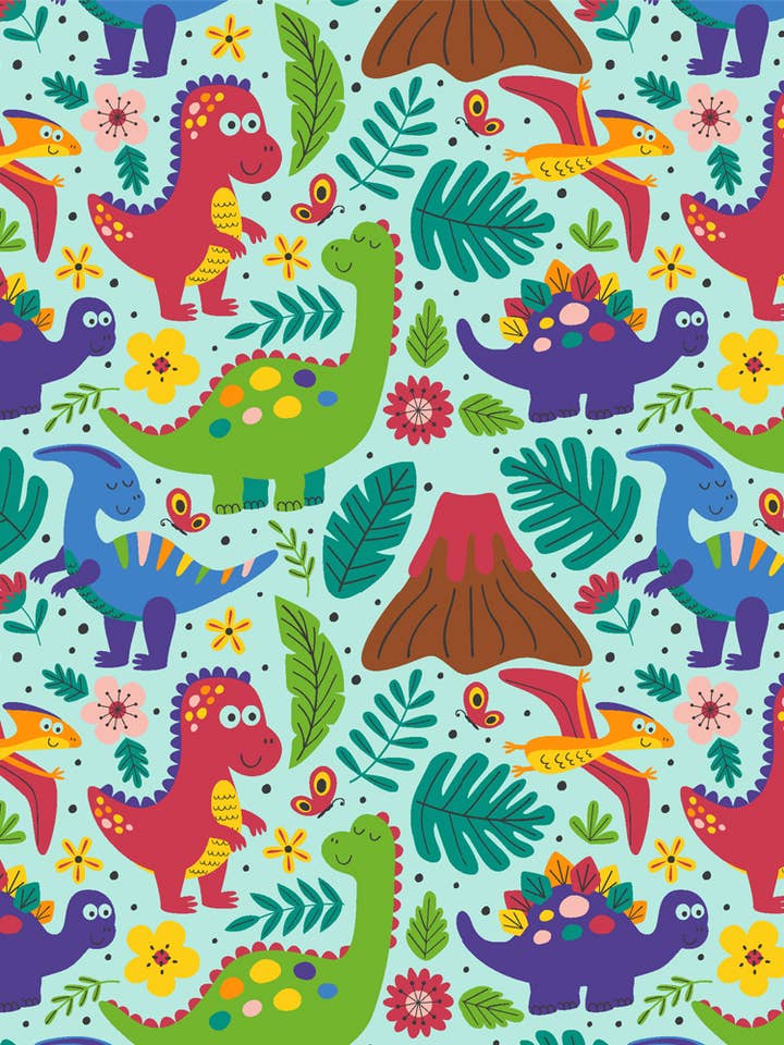 11601 - Blue Dino - 100% øko bomuld for engroshandel hos Artiq Textiles