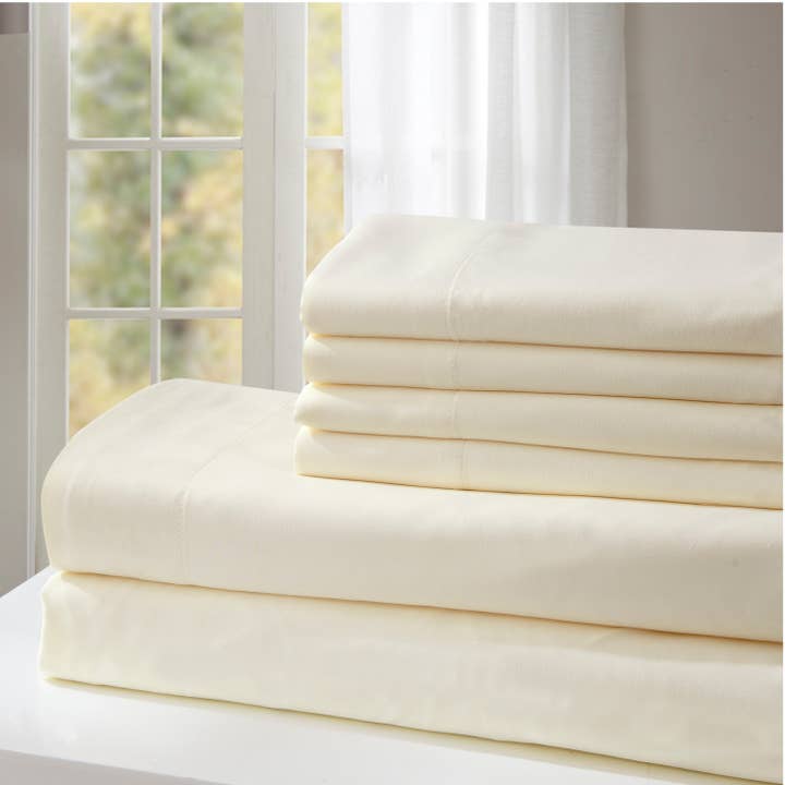 2100 Series - Cream - Microfiber Sheet Set for wholesale by Duke Imports