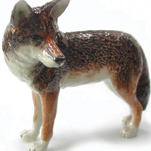 Little Critterz - Vendita all'ingrosso Statuette decorative - Coyote - Mini statuetta in porcellana, motivo: rosa del nord0