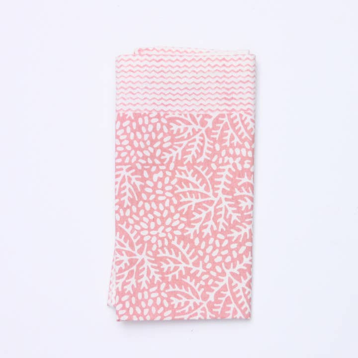 Rozablue - Wholesale Dinner & Cloth Napkin - Handmade cotton Napkin Floral Coral1