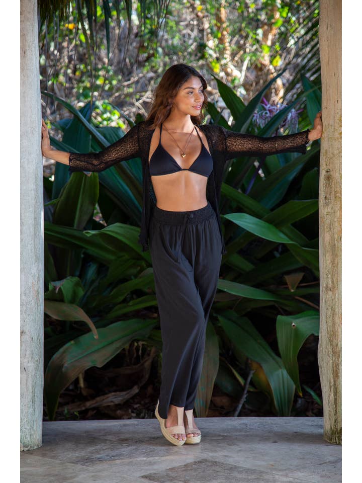 Bali Prema - Wholesale Cardigan - Women's - Summer Knit Sheer Cardigan Bolero Shrug Cover in Black5