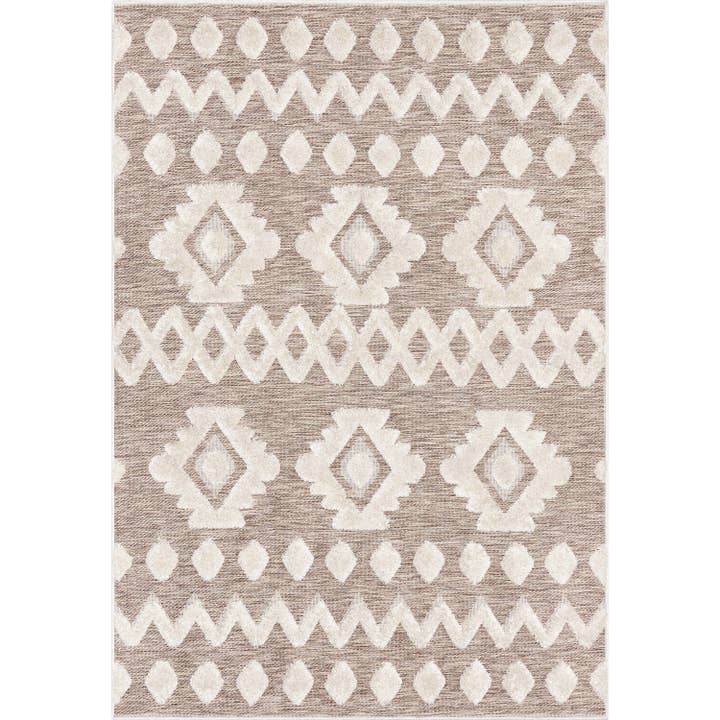 Well Woven - Wholesale Area Rug - Chiara Tribal Moroccan Beige High-Low Flat-Weave Rug1