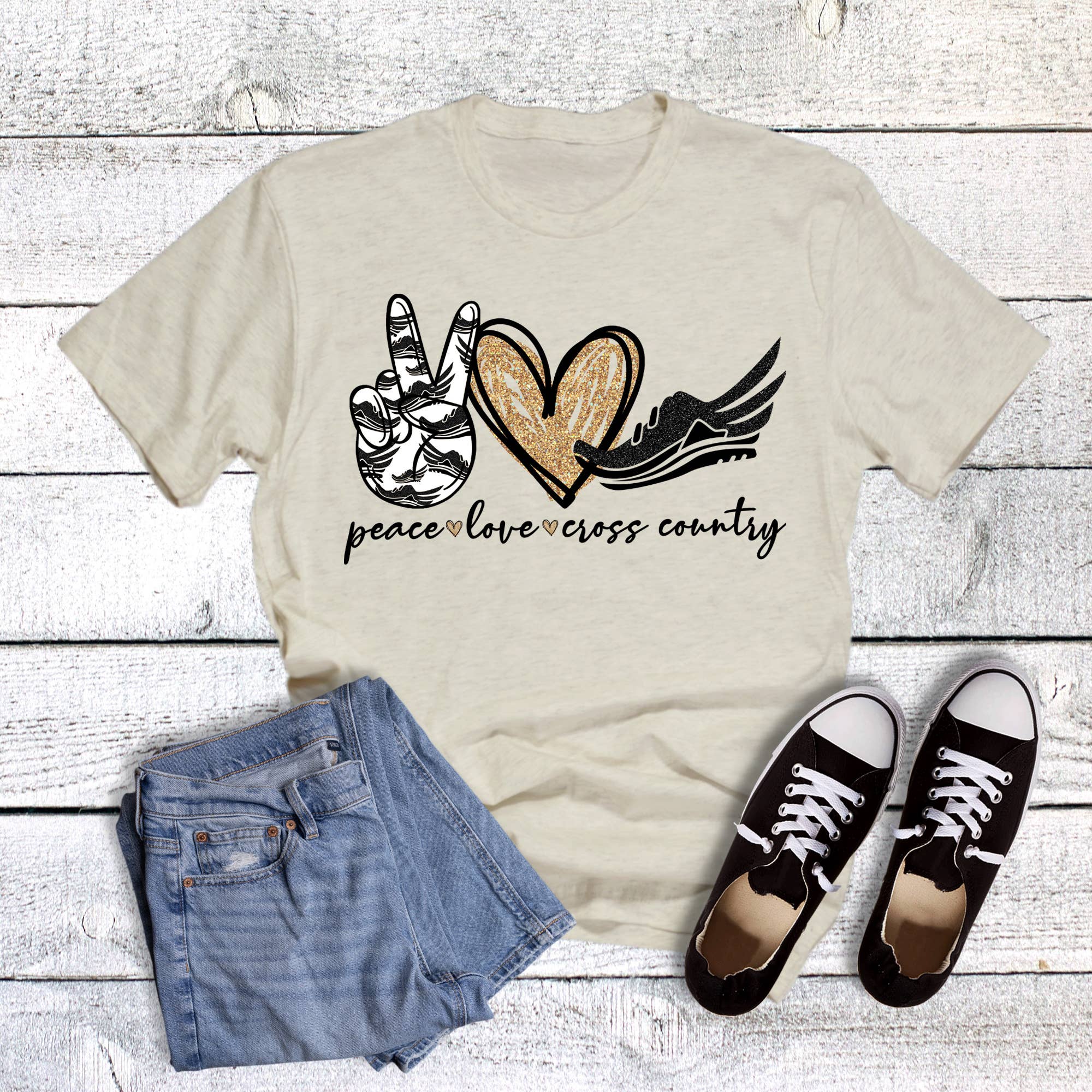 Oat Peace Love Cross Country Graphic Tee  for wholesale on Faire0
