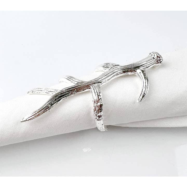 Fennco Styles - Wholesale Napkin ring - Rustic Antler Design Metal Napkin Ring2