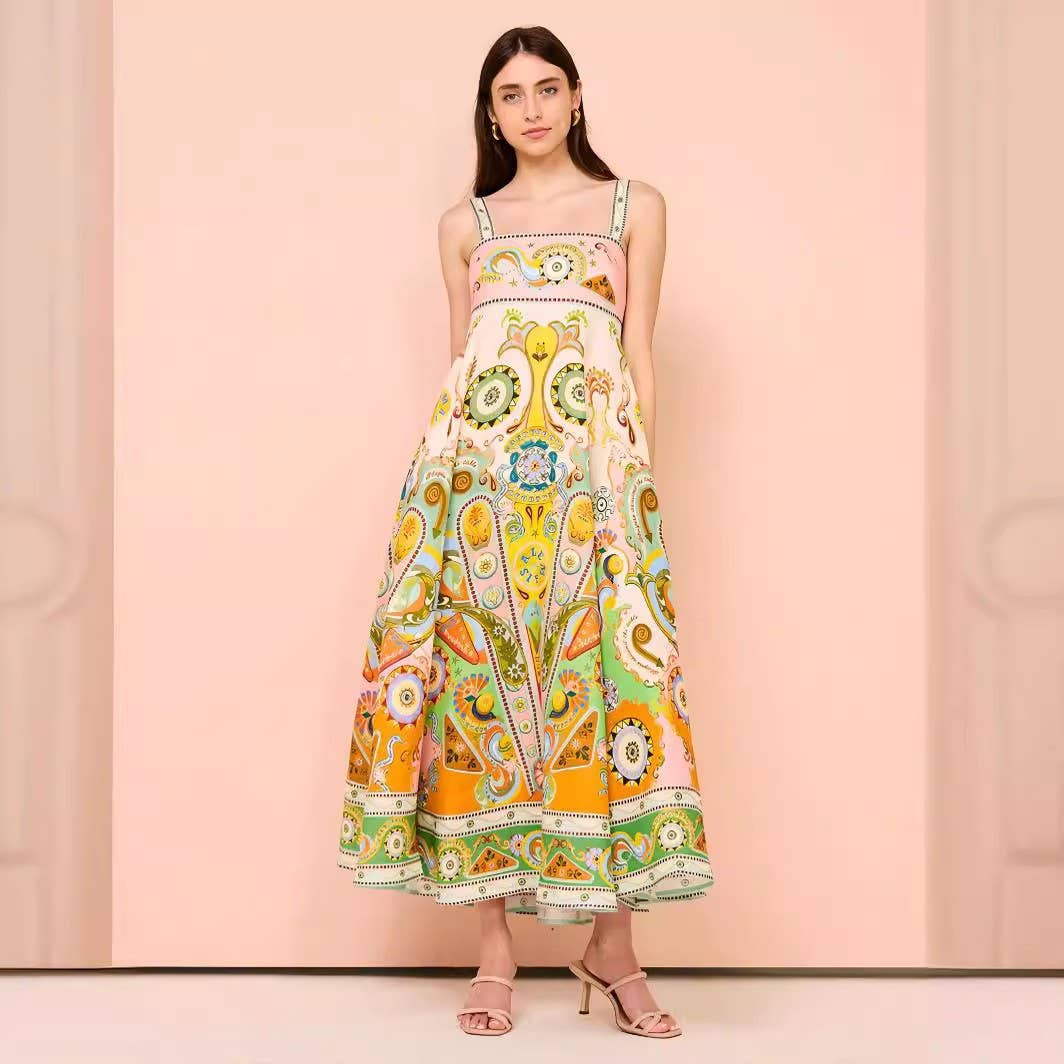 Hope & Sunshine - Vente Robe – femme - Robe évasée en lin à imprimé graffiti26